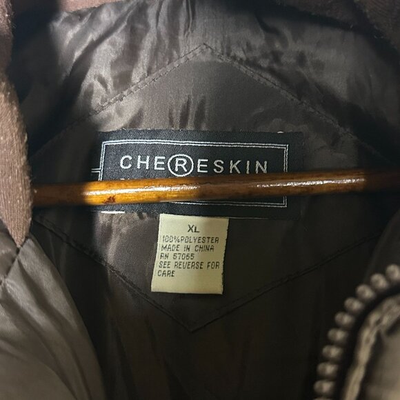 VTG Chereskin Hooded Coat Jacket Men XL Outerwear Puffer Brown Winter Insulated - Picture 4 of 12
